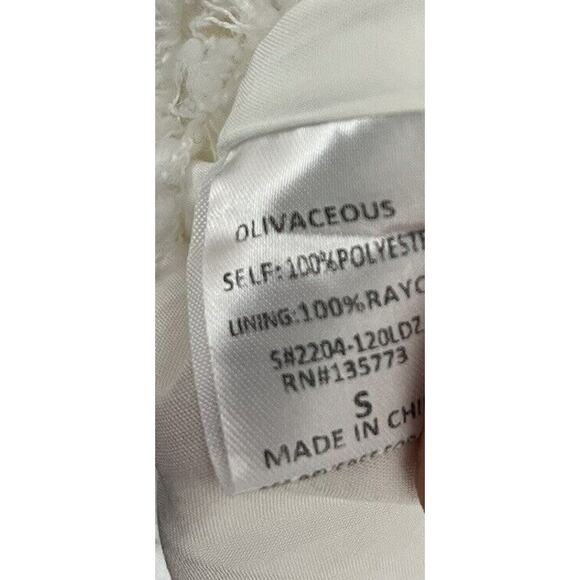Olivaceous Women’s Sleeveless White Sequin Zipper Lined Dress Small Fringe NWT - Picture 10 of 12